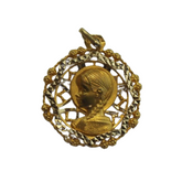 Medalla Oro Amarillo Virgen Niña Trenzas